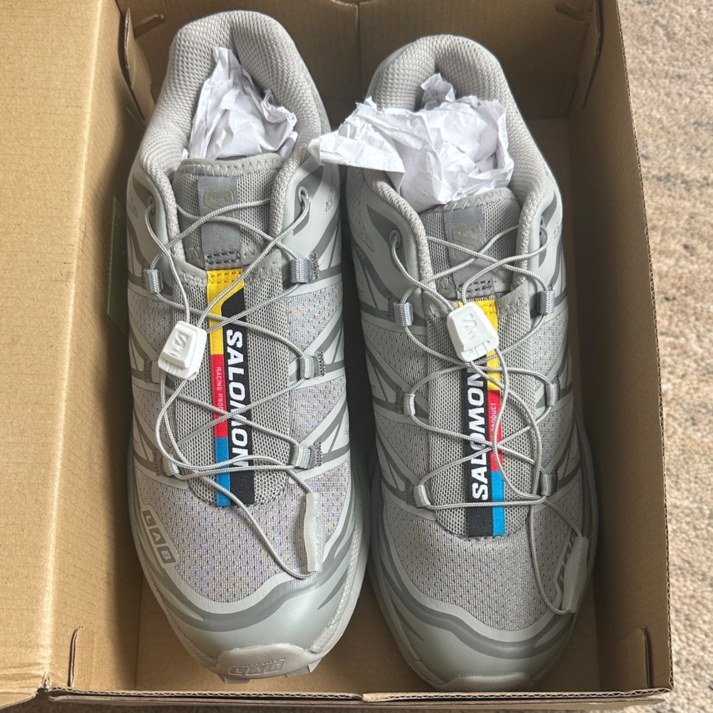 Salomon Gray Sneakers with Multicolor Accents